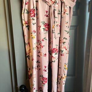 Torrid Blush Floral Print WideLeg Pants